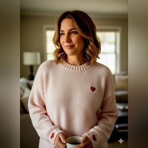 Pink Sweater Red Heart